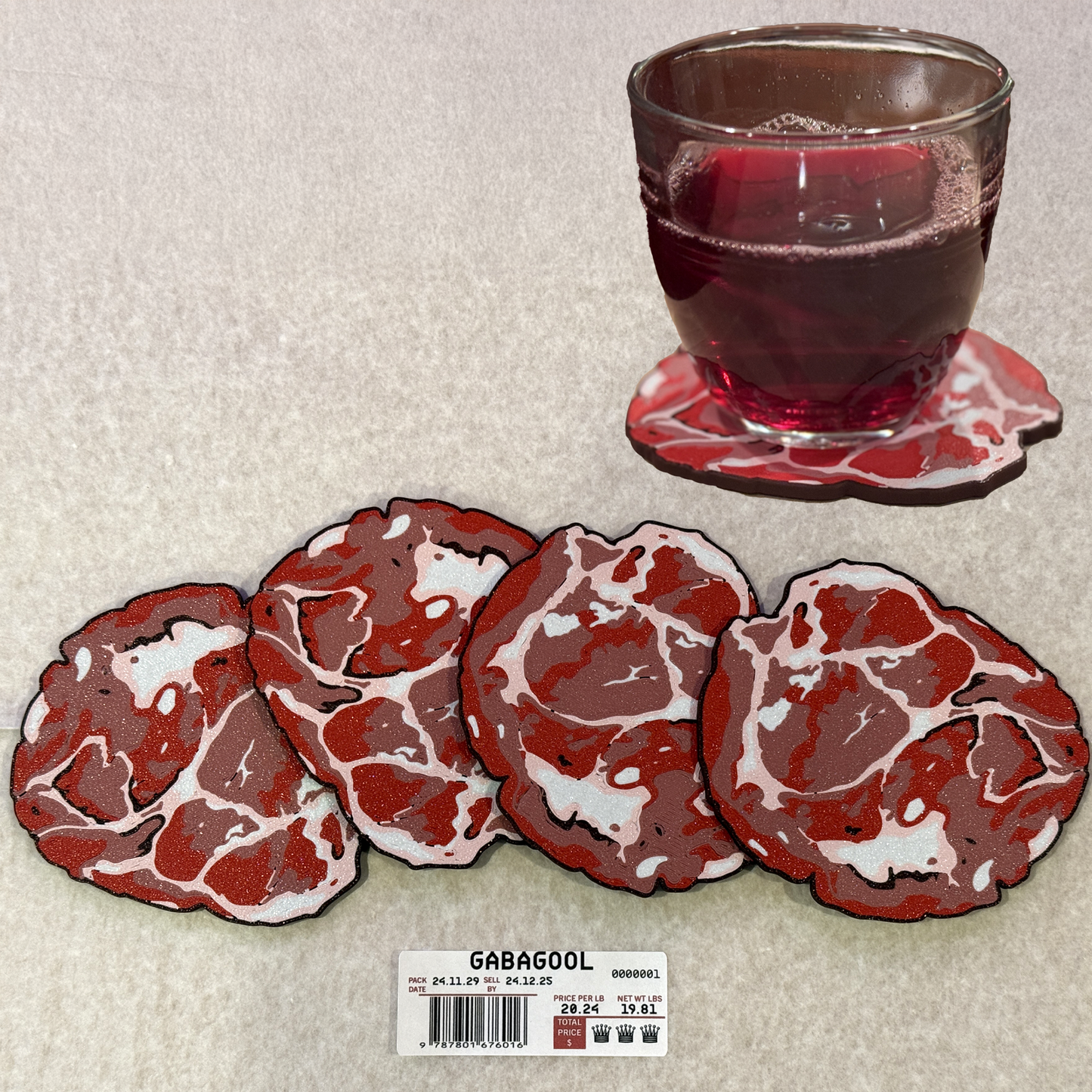 The GABAGOOL Coasters | Set of 4 Drink Coasters